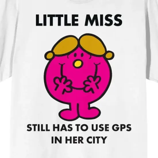 Mr. Man And Little Miss Meme Little Miss Still Has To Use GPS Crew Neck Short Sleeve Women's White T-shirt image {1}