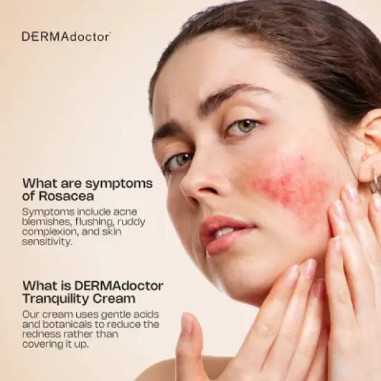 DERMAdoctor Calm Cool + Corrected Tranquility Cream: Moisturizer for Dry, Sensitive, Rosacea-Prone Skin with Squalane & Hyaluronic Acid - 1.7 oz image {4}