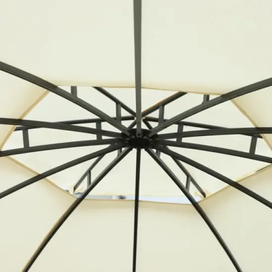 Outsunny 11.5' Steel Outdoor Patio Gazebo Canopy with Double roof Romantic Round Design & Included Side Curtains image {6}