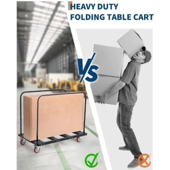 Trolley - Heavy Duty 1800 Lbs Load Capacity, Steel Construction, Anti-Rust, Tilted Design, Rounded Edge, 5-Inch Silent PU Lockable Wheels image {4}