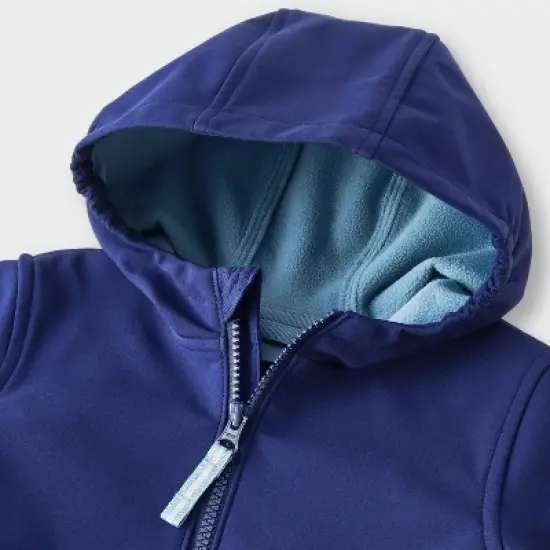 Toddler Boys' Full Zip Softshell Jacket - Cat & Jack&trade; Navy Blue image {6}