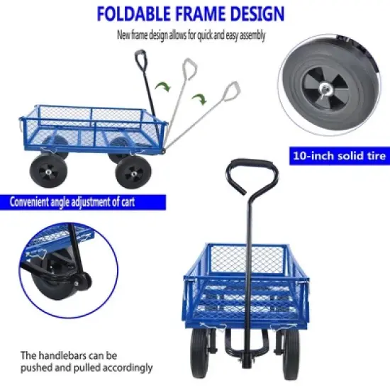 Solid wheels Tools cart Wagon Cart Garden cart trucks image {2}