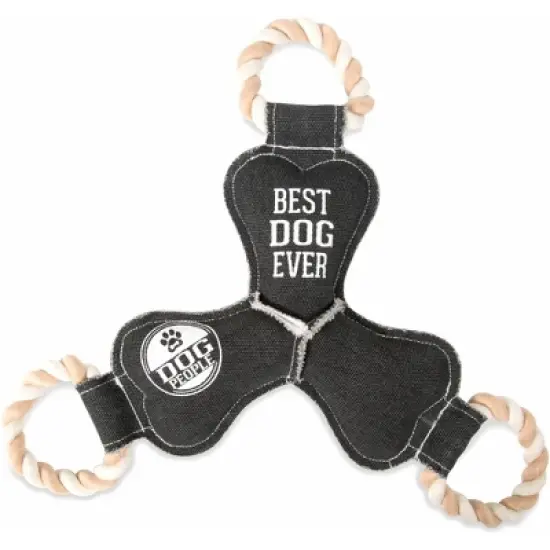 Pavilion Gift Company - Best Dog Ever - 12" Canvas Dog Toy on Rope - Pet Toy image {7}
