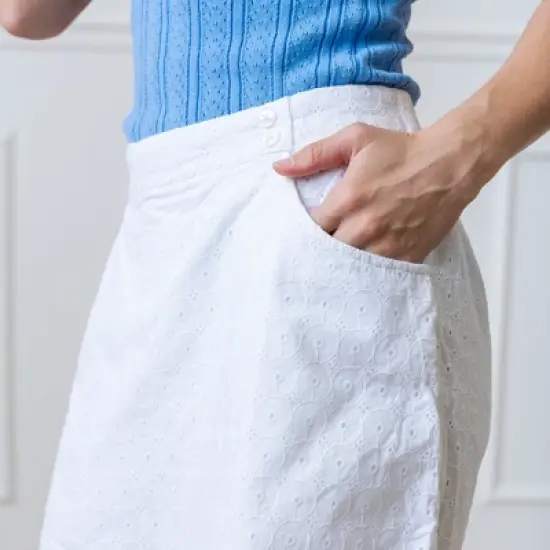 Hope & Henry Womens' Organic Cotton Eyelet Skort image {1}