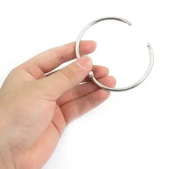 Unique Bargains Silver Tone Multipurpose Round Shape Loose Leaf Office Book Rings 2.7 Inch 5 Pcs image {2}