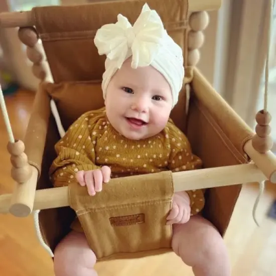 Sweet Swinging - Indoor Baby Swing w/ Pillow - Nutmeg image {1}