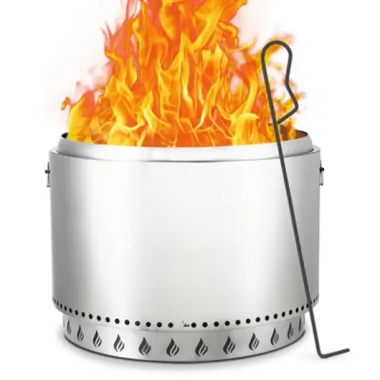 Stove Bonfire with Stand, 27 Inch Smokeless Firepit, 360&deg; Airflow & Removable Ash Pan, Stainless Steel Wood Burning Fireplace image {7}