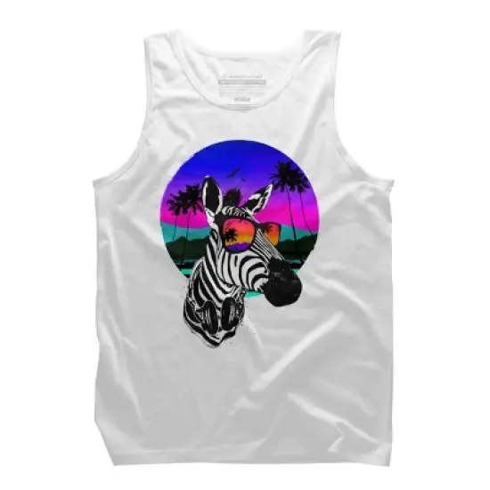 Men's Design By Humans Summer Zebra By clingcling Tank Top image {3}