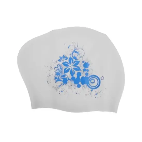 Unique Bargains Women's Silicone Floral Pattern Swim Cap 1 Pc image {8}