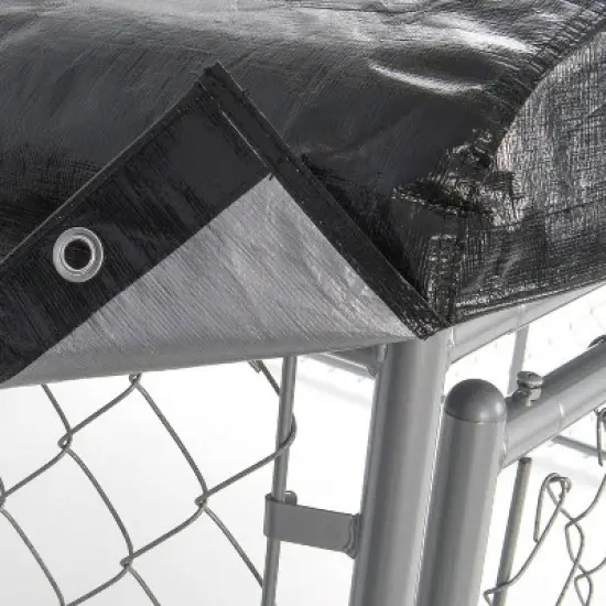 WeatherGuard 10' x 10' Dog Run Kennel Waterproof Roof Cover Only (2 Pack) image {3}