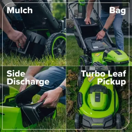 Greenworks POWERALL 3pc Combo Kit - 21" Lawn Mower 12" String Trimmer 320 CFM Leaf Blower w/ batteries and charger image {5}