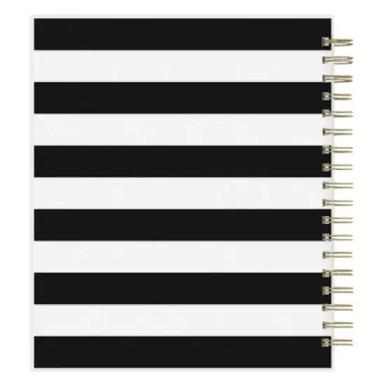 Day Designer 2024 Planner 8"x10" Daily/Monthly Frosted Cover Rugby Stripe Black image {13}