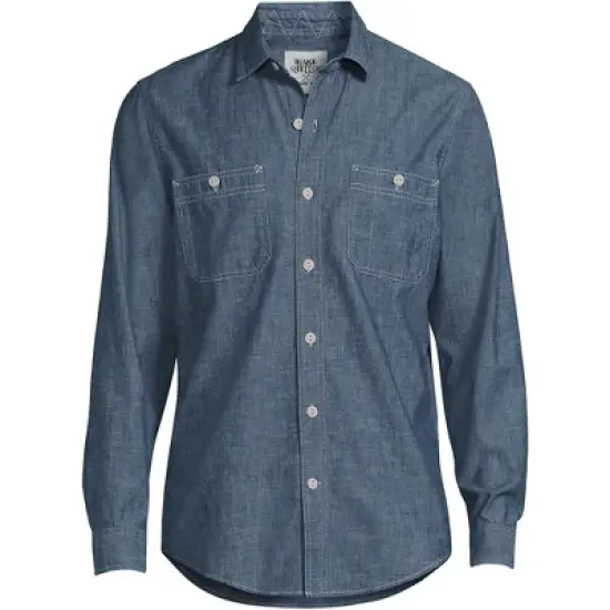Lands' End Blake Shelton x Lands' End Men's Traditional Fit Chambray Work Shirt image {5}