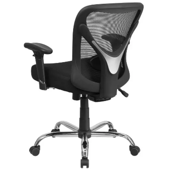 HERCULES Series 400 lb. Capacity Big & Tall Swivel Task Chair Black Mesh - Flash Furniture image {2}