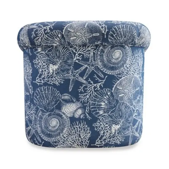 Powell Monahan Costal Roll Arm Swivel Club Chair Blue: Upholstered Polyester, No Assembly Required image {3}