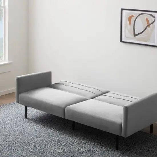 Comfort Collection Futon Sofa Bed with Buttonless Tufting - Lucid image {4}