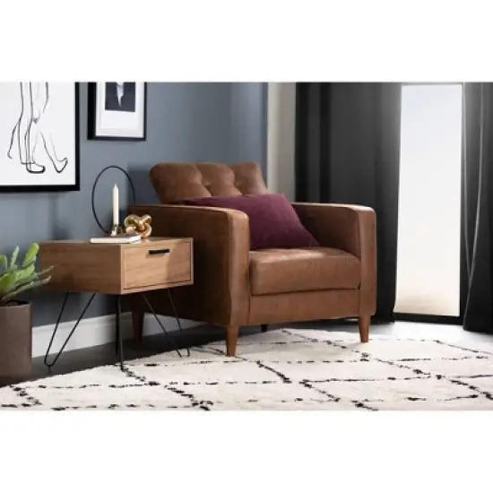 Slendel 1 Drawer Nightstand Light Brown - South Shore image {3}