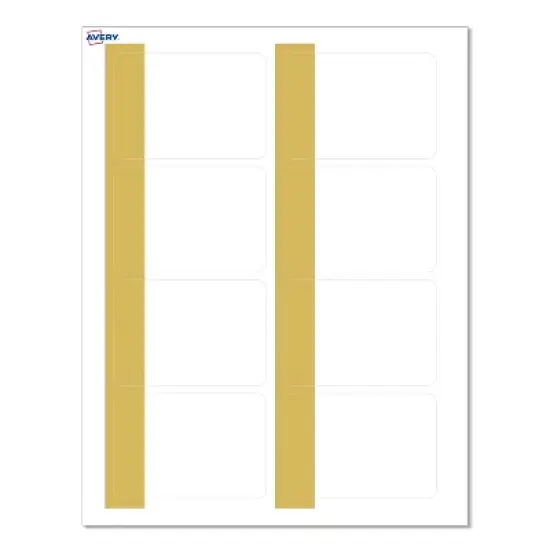 Avery&reg; Name Tags, 2-1/3" x 3-3/8", Dipped Gold Edge, Matte White, 80ct image {9}