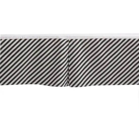 Bacati - Love Black/white Warp Stripes Crib/Toddler Bed Skirt image {2}