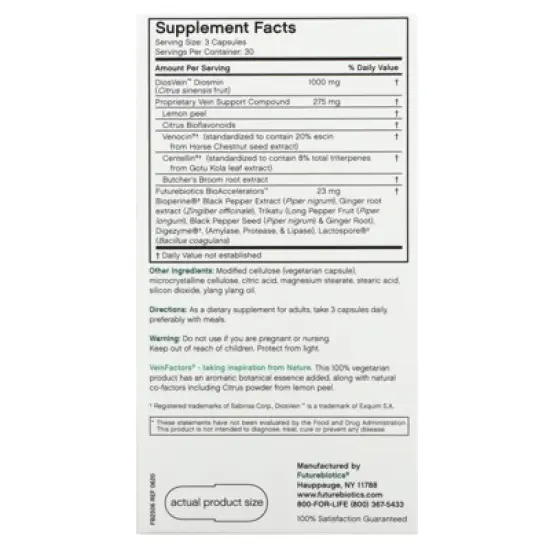 Futurebiotics VeinFactors, Varicose Vein Complex, 90 Vegetarian Capsules image {1}