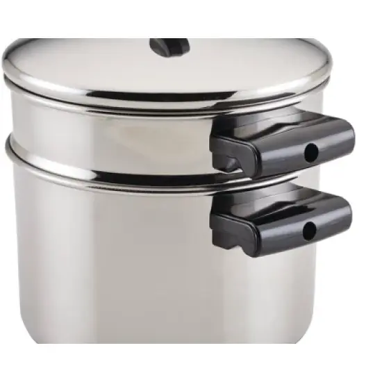Farberware Classic Series 3qt Stainless Steel Stack 'n' Steam Sauce Pot with Steamer Set Silver image {1}