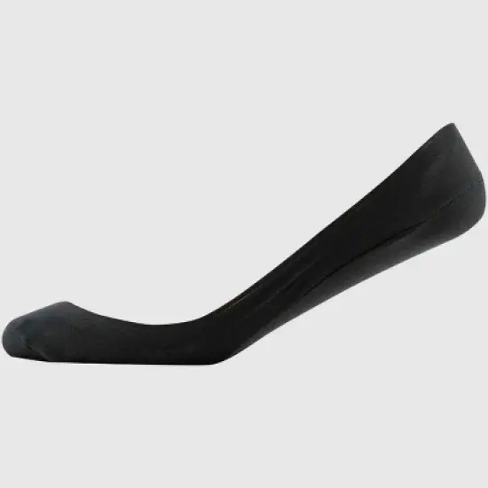 Peds Women's 2pk V Neck Super Low Cut Liner Socks - Black/Nude 5-10: Nylon Spandex Knit, Hidden Gel Heel Grip image {7}