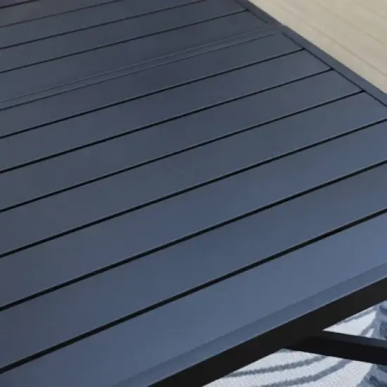 Captiva Designs 9pc Outdoor Dining Set with Rectangle Table and Beige Aluminium Textilene Chairs image {9}