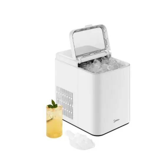 Midea Ice Maker Countertop, Bullet Ice, 26 lbs Daily Production, 2 Ice Sizes, White image {4}
