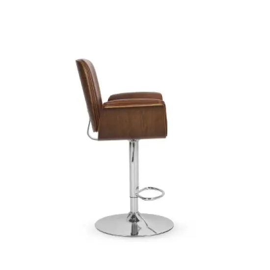 2pc Romer Mid Century Modern Bentwood Adjustable Swivel Counter Height Barstools - Christopher Knight Home image {4}