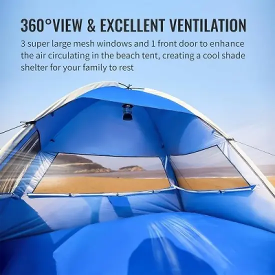 Boersma Beach Tent &ndash; UPF 50+ sun protection, fits 4 people. Portable, easy to set up, perfect for beach days, picnics, and outdoor shade. image {2}