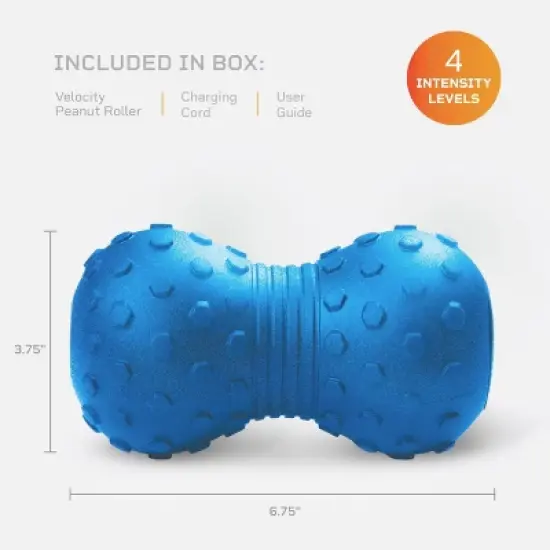 LifePro Massage Ball - Peanut Ball Massager Vibrating Foam Roller | Vibration Roller for Recovery, Mobility & Deep Tissue Trigger Point Therapy - Blue image {1}