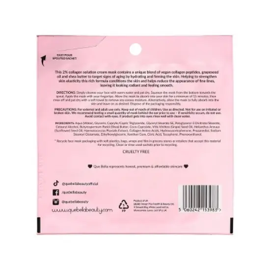Que Bella 2% Collagen Solution Cream Face Mask - 0.4oz image {2}