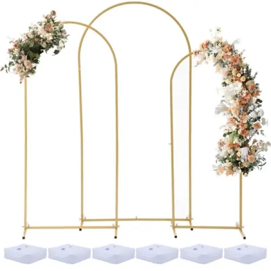 Gold Arch Backdrop Stand  Metal Wedding Arch Stand Gold Arched Frame for Ceremony Outdoor Indoor Decoration image {9}