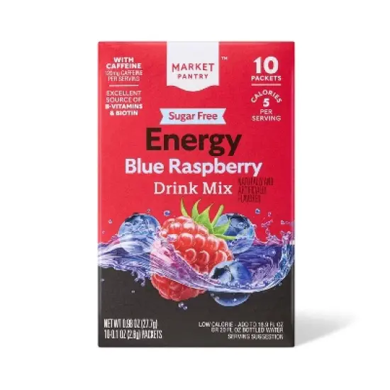 Blue Raspberry Sugar-Free Drink Mix - 10ct - Market Pantry&trade; image {3}