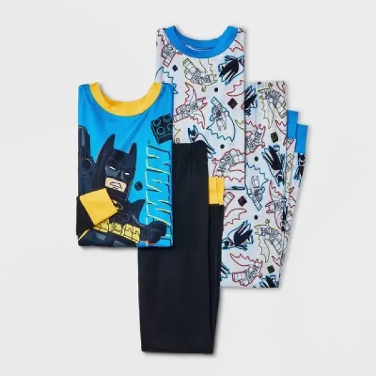Boys' LEGO The Batman Movie 4pc Pajama Set - Gray/Blue/Black image {3}