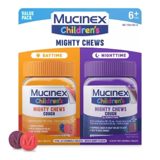 Mucinex Children's Cough Mighty Chews - Day/Night Combo - 32ct image {11}