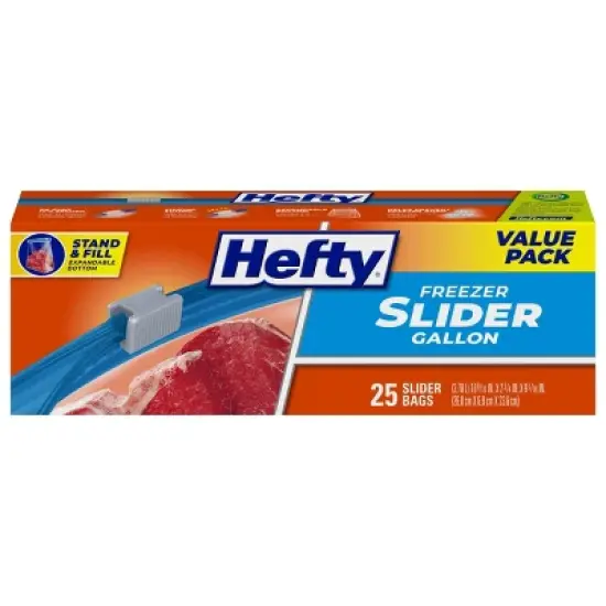 Hefty Gallon Freezer Storage Slider Bags - 25ct image {10}