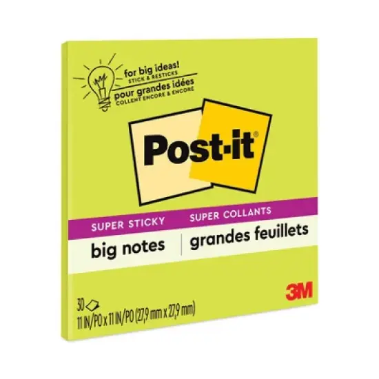 Post-it Notes Super Sticky Big Notes, Unruled, 11 x 11, Green, 30 Sheets image {7}