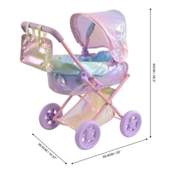 Olivia's Little World Baby Doll Stroller Buggy Pram Iridescent Color OL-00017 image {6}