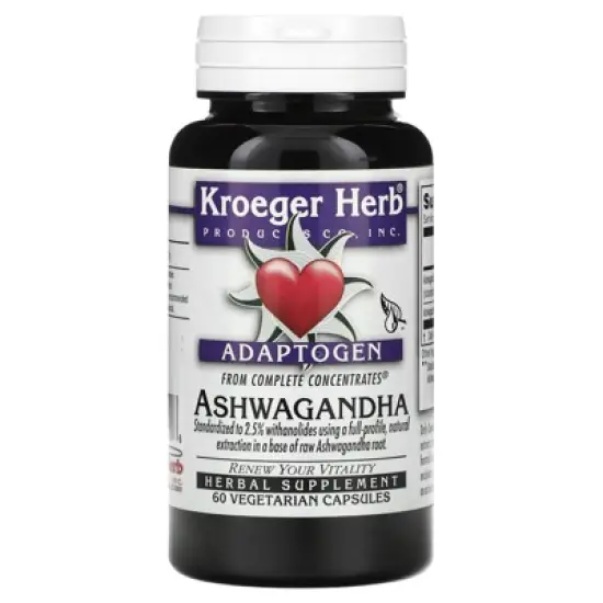 Kroeger Herb Co Ashwagandha, 60 Vegetarian Capsules (225 mg per Capsule) image {4}