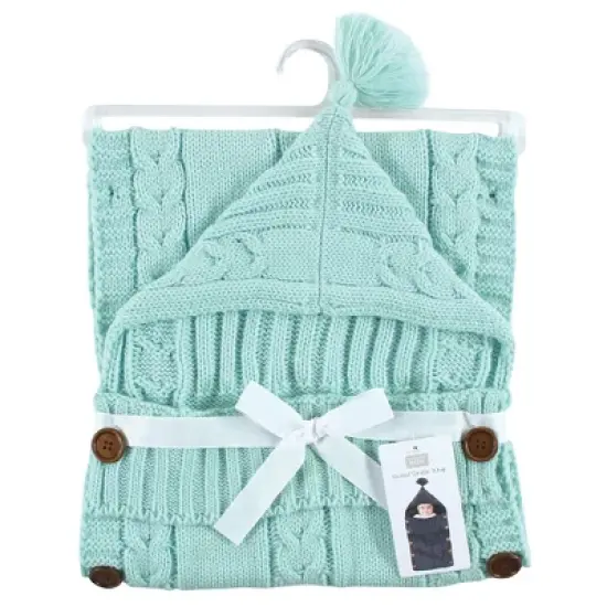 Hudson Baby Unisex Baby Knitted Baby Lounge Stroller Wrap Sack, Mint, One Size image {1}