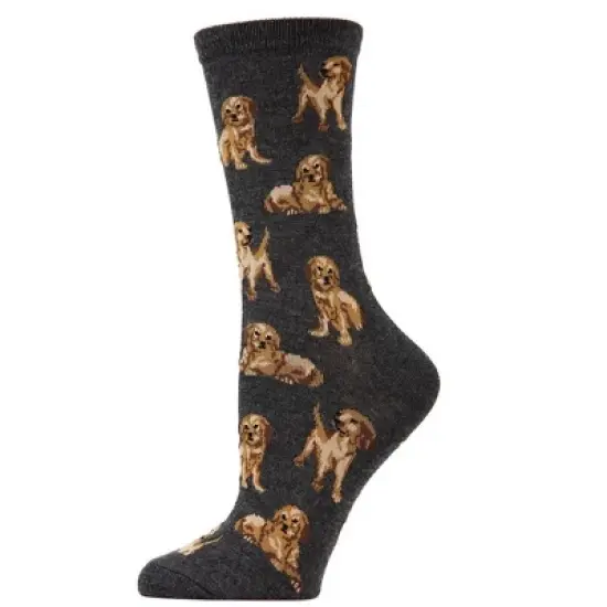 Memoi Golden Retriever Bamboo Blend Crew Socks image {4}