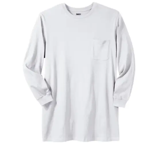 KingSize Men's Big & Tall Shrink-Less&trade; Lightweight Longer-Length Long-Sleeve Crewneck Pocket Tee image {5}