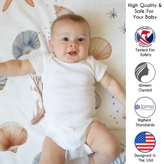 Sweet Jojo Designs Boy, Girl, Unisex/Gender Neutral Baby Tummy Time Playmat Seashells Multicolor image {2}