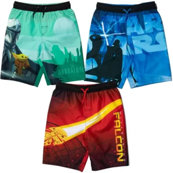 Star Wars Yoda 3 Pack Swim Trunks Bathing Suits Little Kid to Big Kid image {9}