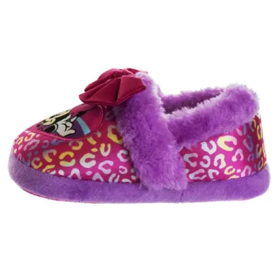 Disney Kids Girl's Minnie Mouse Slippers - Plush Lightweight Warm Comfort Soft Aline House Slippers - Fuchsia Purple (size 5-12 Toddler/Little Kid) image {4}