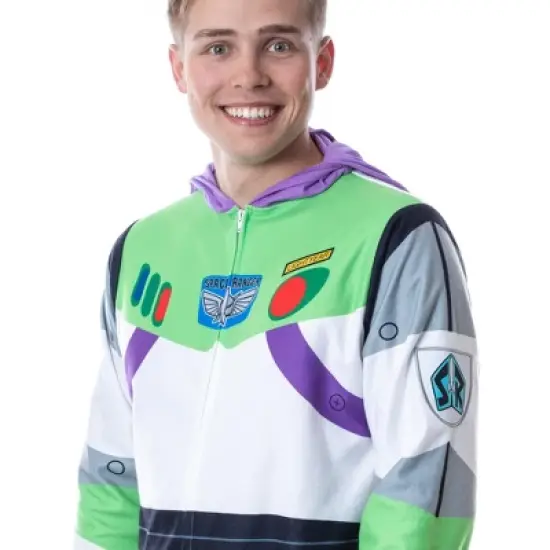 Disney Mens' Toy Story Buzz Lightyear Costume Pajama Union Suit White image {2}