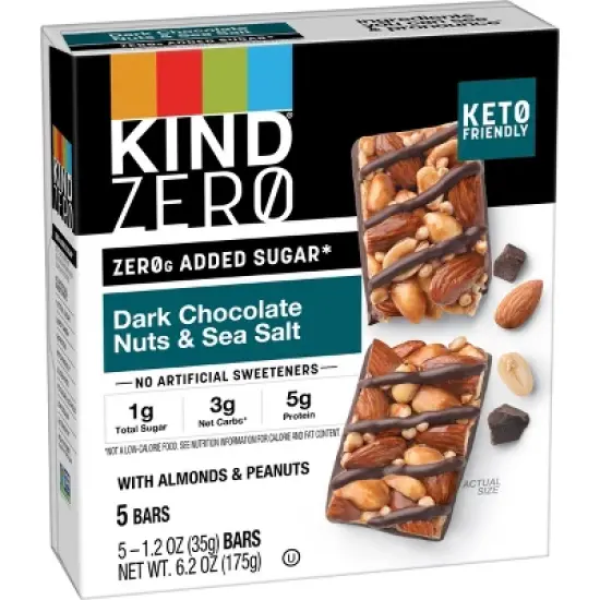 KIND Zero Dark Chocolate Nuts & Sea Salt Bars - 6.2oz/5ct image {2}