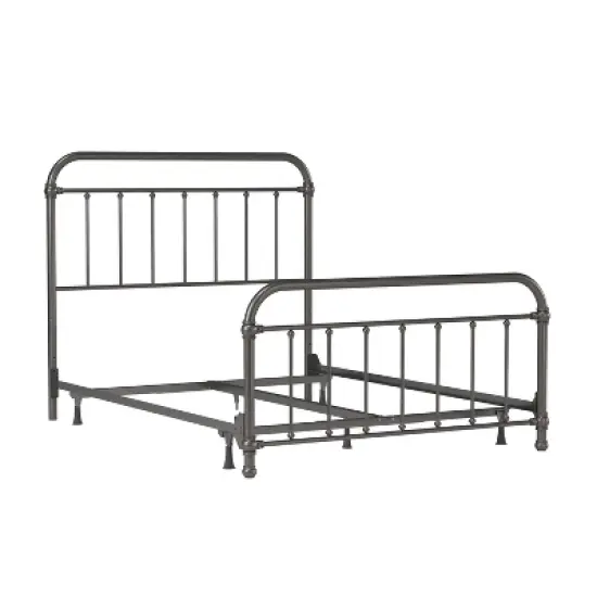 Queen Kirkland Metal Bed Aged Pewter - Hillsdale Furniture image {8}