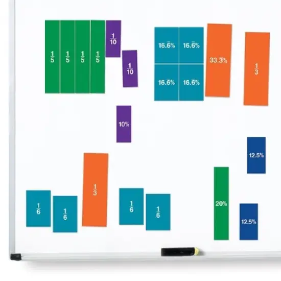 Learning Resources Double-Sided Magnetic Fraction Squares, 51 Pieces image {1}